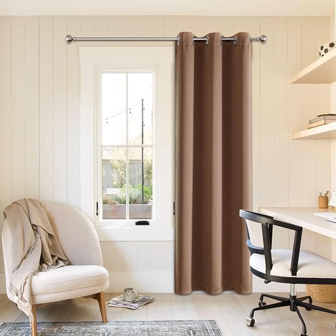 ChrisDowa Blackout Curtains 78 inches Long for Bedroom - Grommet Thermal Insulated Room Darkening Curtains for Living Room (1 Panel, Cappuccino, 42 x 78 Inch)