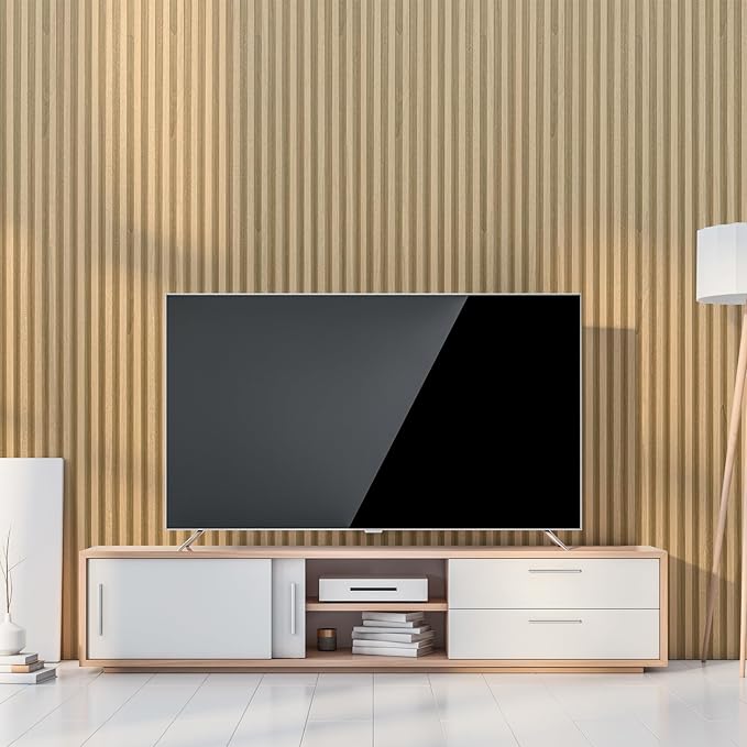 Art3dwallpanels Wood Slat Wall Paneling, 104'' x 6.7'' WPC Soundproof 3D Wall Panels for Interior Wall Decor, 8 Pack Fluted Textured Panel Wall Slats, Oak