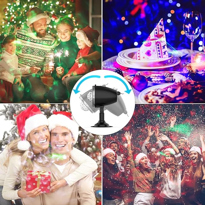 Christmas Laser Projector Lights - Waterproof Holiday Projector Outdoor with 10 Color, Aurora & Ocean Wave Pattern, Outside Landscapes Spotlights for House,Garden,Yard Halloween Christmas Decoration