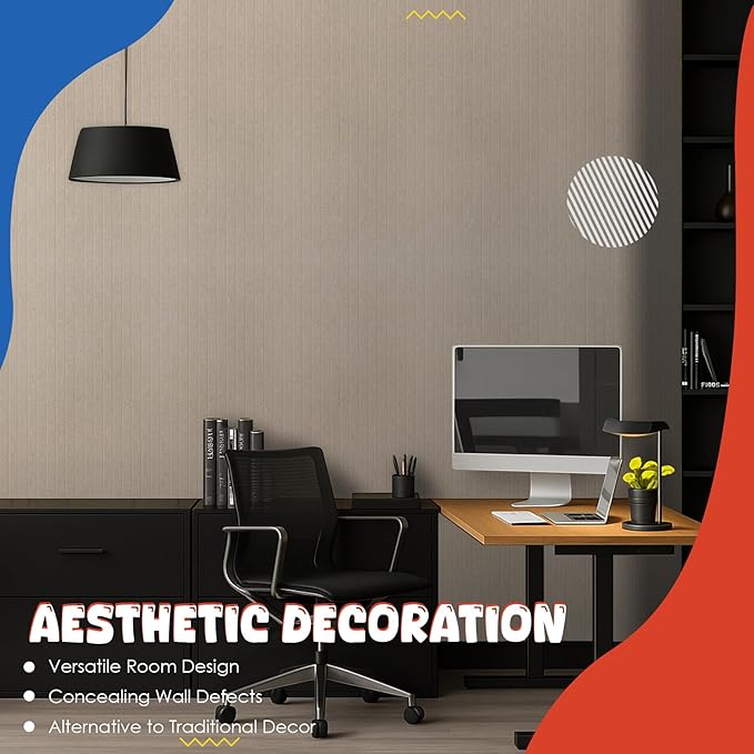 10 Pack Large Acoustic Panels,47.2" X 23.6" Acoustical Wall Panel,Self-Adhesive Sound Proof Panel for Office, Decorative Soundproof Wall Panels for Home Studio (Camel)