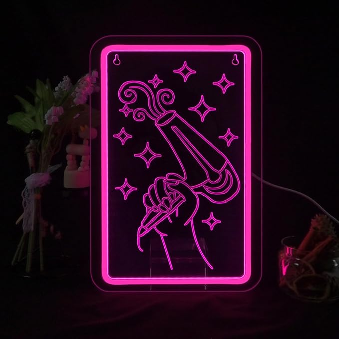 Lucunstar Pink Neon Sign Hair LED Light Beauty Salon Hair Salon Decor Led Neon Business Lights for Barbers Studio Decoration for Beauty Shop