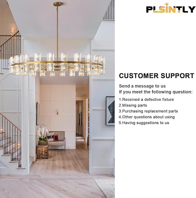 Modern Crystal Chandeliers 8 Lights Brass, 54in Gold Tulip Round K9 Crystal Chandelier,Pendant Ceiling Light for Dining Living Room Bedroom Entryway, E12 Bulbs Included