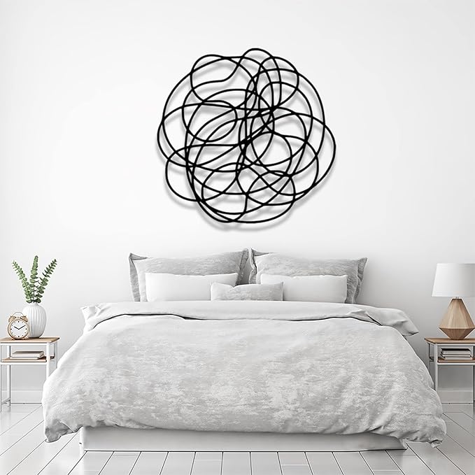 OSTCAL Abstract Wall Art, Abstract Metal Wall Art, Metal Line Art Wall Decor, Metal Minimalist Wall Art, Metal Wall Decor, Wall Decor Living Room, Bathroom Wall Decor (Gold, 28x28in|70x70cm)