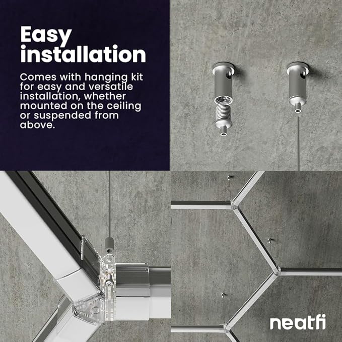 Neatfi LED Garage Light, 42,240 Lumens, 6500K, 384W, IP54, Ceiling Lights for Garage, Auto Shops, Car Detailing, Barber Shops, Beauty Salon, and Gym (Cool White, 12 Arrows with Hanging Kit)