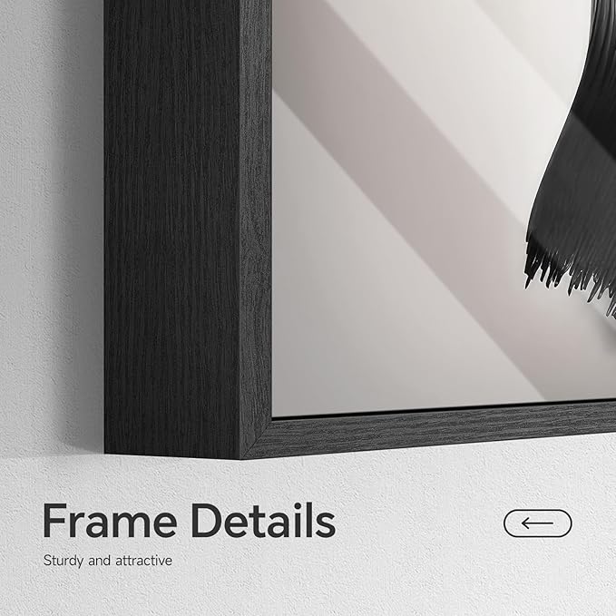 Large Framed Modern Wall Art 3 Piece Set, Black and White Abstract Paintings Artwork, Contemporary Trendy Geometric Luxury Bright Style Pictures Prints for Living Room Hallway and Office 24x36 Inch