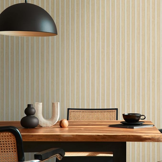A.S. Création Wallpaper Wood Panels - Beige, White - Striped Wood Wallpaper 395.99in x 20.87in Made in Germany - 391097