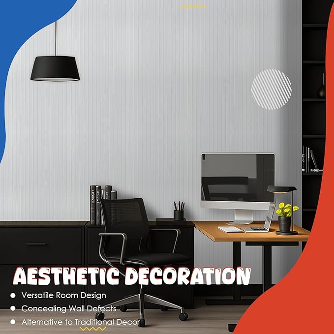 10 Pack Large Acoustic Panels,47.2" X 23.6" Acoustical Wall Panel,Self-Adhesive Sound Proof Panel for Office, Decorative Soundproof Wall Panels for Home Studio (White)