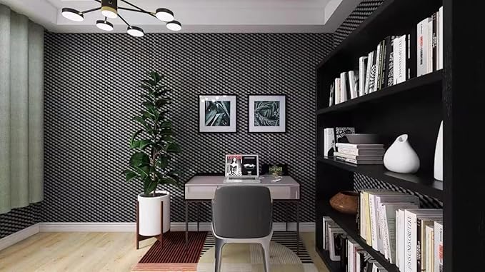 6 Pack Sound Proof Foam Panels for Wall,12" X 12" X 2" Egg Crate Soundproof Wall Panels for Studio,Room Acoustic Treatment Foam,Sound Absorbing Foam Black (6Black)