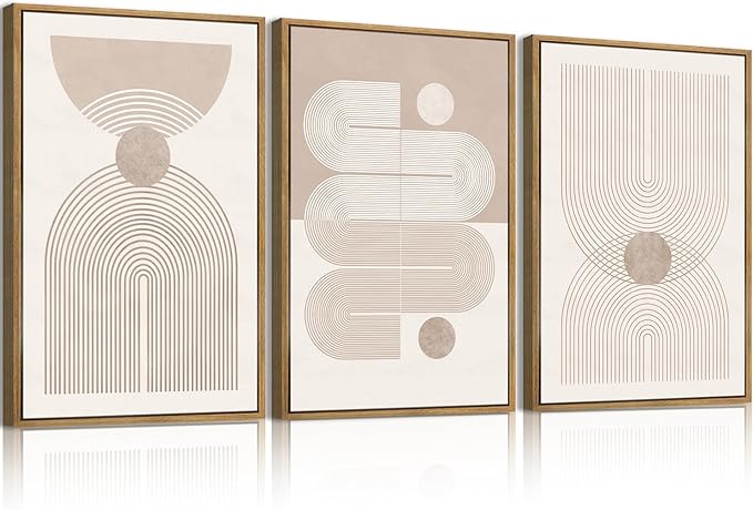 Anyzal Boho Abstract Wall Art Modern Minimalist Artwork Neutral Line Wall Decor for Living Room Bedroom Office 16x24 Inch Set of 3