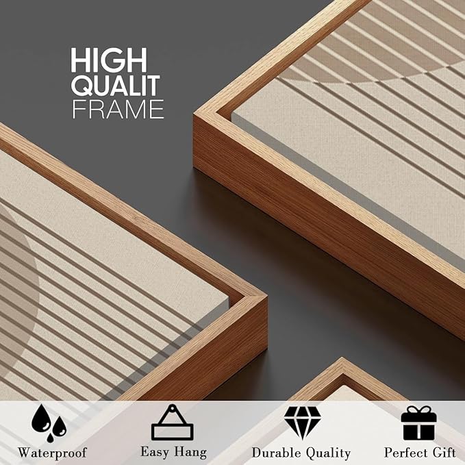 Anyzal Neutral Boho Wall Art Minimalist Abstract Line Artwork for Living Room Bedroom Office 16x24 Inch Set of 3