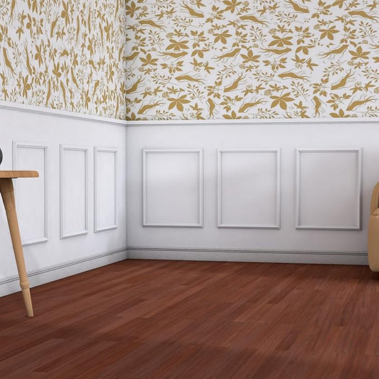 COUKIU Pre-Cut 6 Set Peel and Stick Wall Molding Trim Kit, 16" x20" Premade Wainscoting Panels, Self Adhesive Moulding Panel for Interior Walls Picture Frame