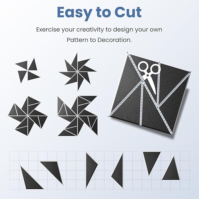 12 pack Acoustic Panels With Self-Adhesive, 12"X 12"X 0.4"Sound Proof Foam Panels, Sound Panels High Density, Soundproof Wall Panels for Home Studio Office- WhiteBase + BlackFace V1