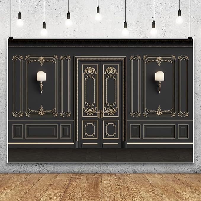 Leyiyi 5x3ft Vintage Room Inside Backdrop European Frame French Door Modern Castle House Cementery Wall Vintage Lantern Photo Background Cowboy Kids Birthday Portrait Studio Prop Vinyl Wallpaper