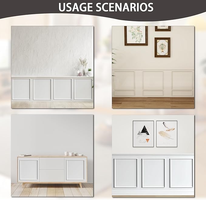 3-Frame 20" x 30" Premade Accent Wall Molding Kit, Ready-to-Assemble Wainscoting Panels, Pre-Cut Chair Rail Moulding Trim Picture Frame for Home Décor