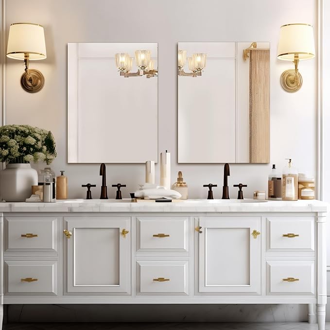 Mirrorons Frameless Wall Mirror 18" x 24", Modern Rectangle Bathroom Mirrors for Wall with Polished Edge, Horizontally or Vertically. Upgraded Shatterproof Mirror, Entryways, Bathroom, Gym.