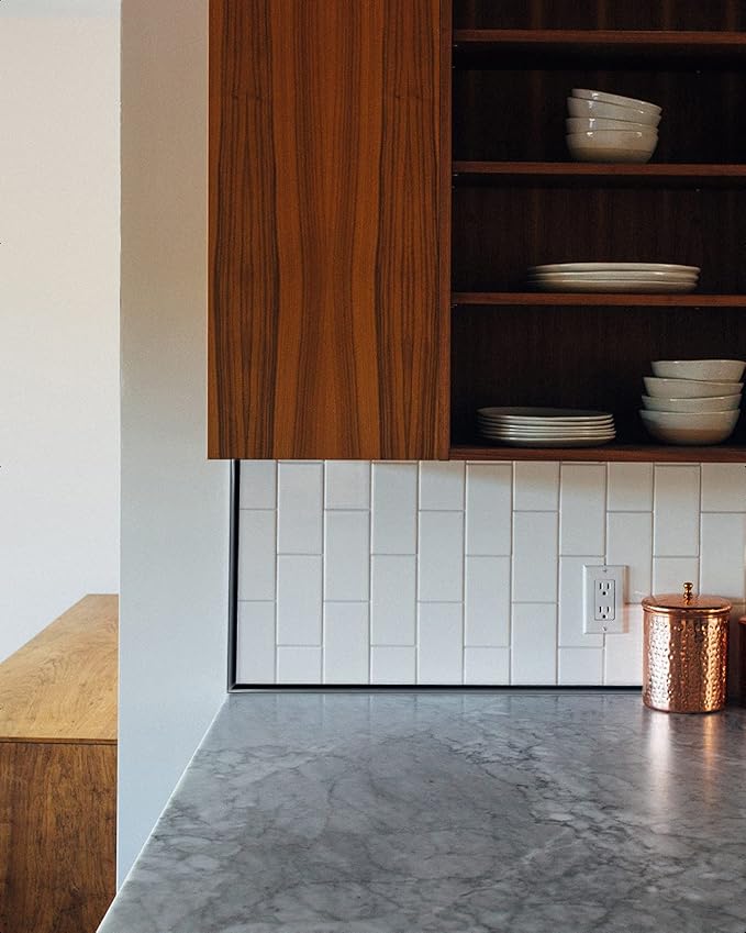 Art3d 10 Ft Peel and Stick Trim for Backsplash Tile Edge, Self-Adhesive Liner for Corner Decor in Black