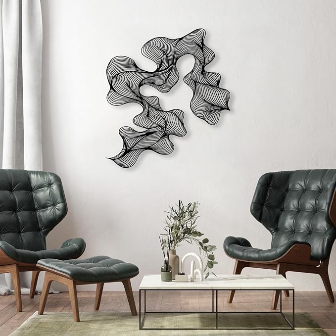 Abstract Metal Wall Art, Modern Wall Decor, Contemporary Home Office Decoration, Unique Geometric Wall Sculpture, Modern Mid Century Hanging, Decor for Living Room, Bedroom, Hallway, Housewarming Gift