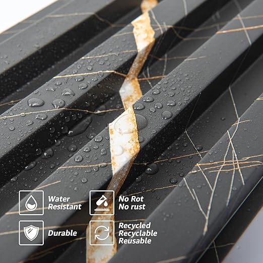 Art3d 8-Pack WPC Slat Panel for Interior Decor, Decorative Fluted Accent Wall Covering for Living Room Bedroom TV Background Office, 96 x 6 Inch - Granite