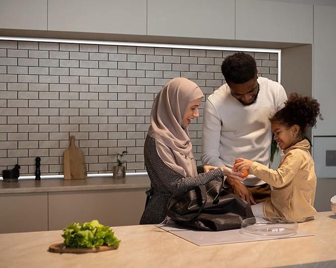 Art3d 10 Ft Peel and Stick Trim for Backsplash Tile Edge, Self-Adhesive Liner for Corner Decor in Silver