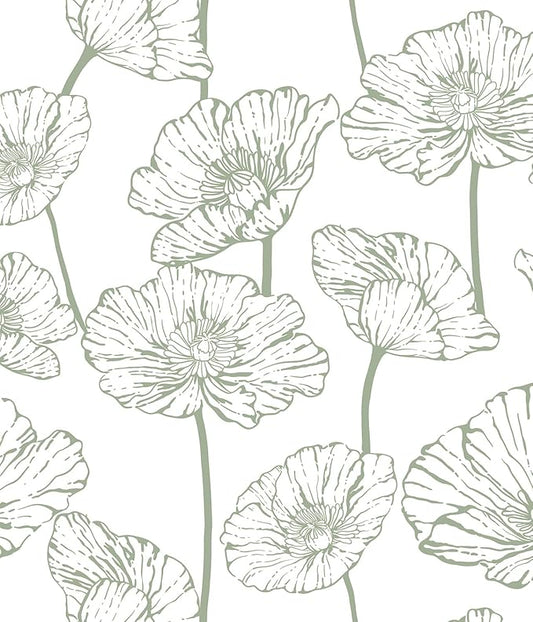 Orainege Floral Peel and Stick Wallpaper Boho Contact Paper Green and White Wallpaper 17.3inx196.8in Self Adhesive Removable Decorative Wall Paper for Bedroom Bathroom Cabinets Decor Vinyl