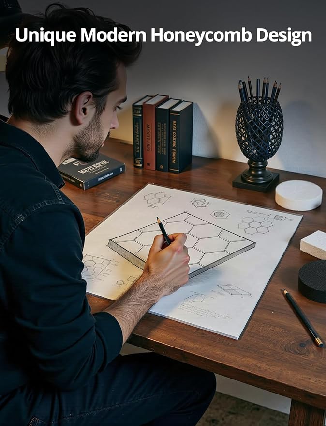 Acoustic Wall Panels Sound Absorbing, Honeycomb Self Adhesive Wall Tiles Panel, 12 Pack Decorative Hexagon Design for Studio, Home Office, Gaming Room, Acoustic Treatment, 12"x12"x0.4", Gray