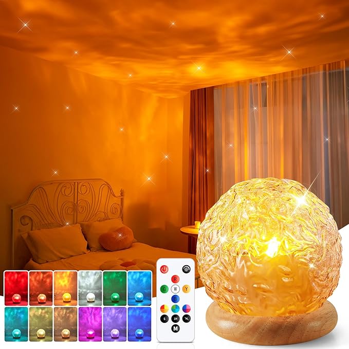 Mubarek Crystal Light Projector, 216 Modes Mood Lighting for Bedroom, Remote & USB Control Room Lights for Bedroom, Ambient Lighting Aesthetic Room Decor for Teen Girls Gifts, Christmas Gifts for Kids
