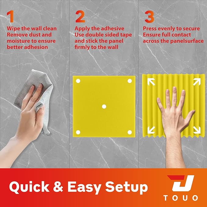 24 Pack Acoustic Panels – Sound Proof Foam Panels for Wall 12"x12"x2", Flame Retardant Wedge Acoustic Foam, High-Density Sound Absorbing Panels for Home Studio(Yellow, 2" Thick 24 Pack)