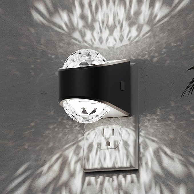 L LOHAS LED Night Lights Plug into Wall, Projector Night Light with Dusk to Dawn Sensor,5000K Daylight White Nightlight for Kids Playroom Home Theater Party