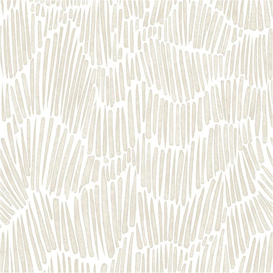 Beige Modern Striped Peel and Stick Wallpaper Boho 17.3"×590" Self Adhesive Removable Wallpaper for Bedroom Waterproof Wall Paper Vinyl White and Gold Contact Paper