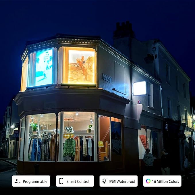 Linkable Smart LED Wall Washer Light, 120V RGBCW Color Changing LED Light Bars with Group and Individual Control, Timing, 168W (24x7W) Dimmable for Outdoor & Indoor Lighting Projects, ETL Listed