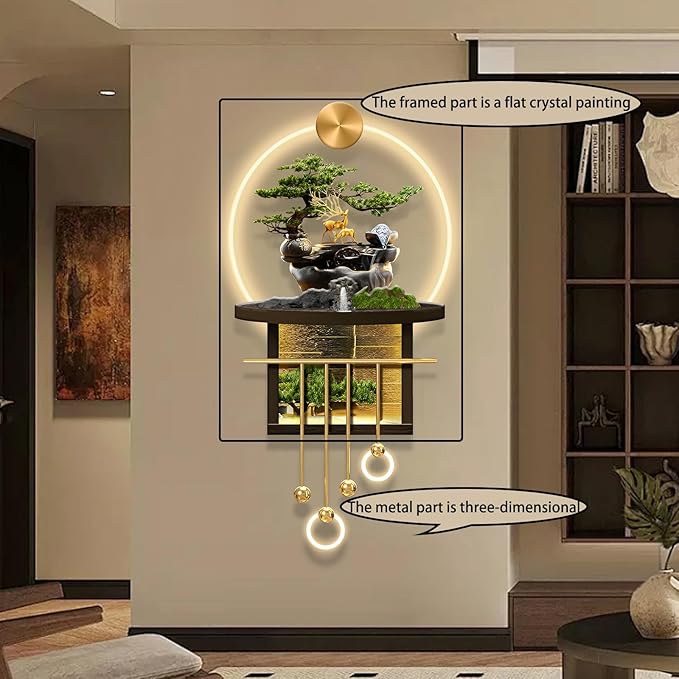 3D LED Wall Art Decor Creative Landscape Sculpture with LED Lights Modern Home Decorative Wall Lamp Large Decorative Painting for Home Entrance Hallway Bedroom(Stylle C,23.62x53.54in)