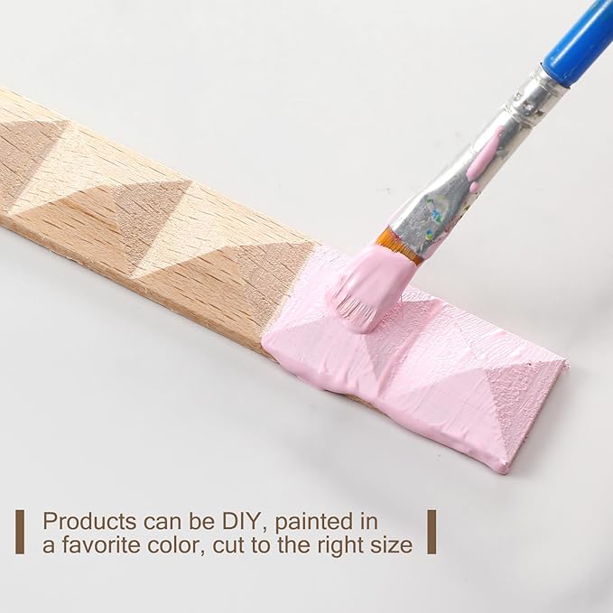 Nuanchu 12 Pcs Unfinished 3D Decorative Wood Trim Molding 15.75inch Decorative Wood Molding Cute DIY Trim for Home Wall Cabinet Shelf Window Door(Triangle,25mm)