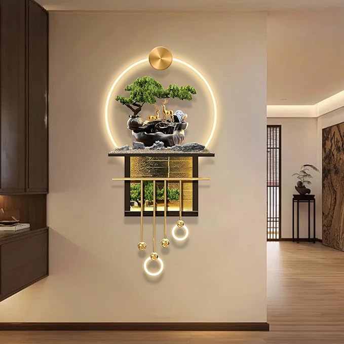 3D LED Wall Art Decor Creative Landscape Sculpture with LED Lights Modern Home Decorative Wall Lamp Large Decorative Painting for Home Entrance Hallway Bedroom(Stylle D,23.62x53.54in)