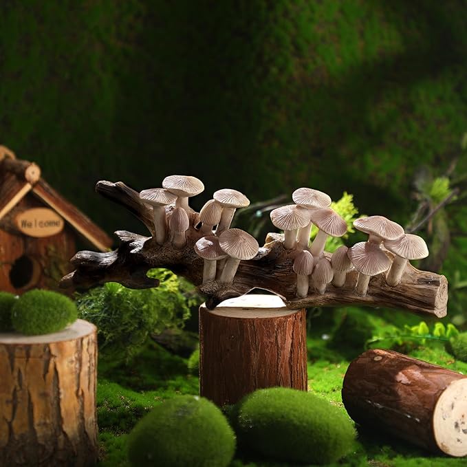 Barydat Resin Mushroom Decor Cottagecore Mushroom Wall Decor Vintage Wall Hanging Sculpture Vintage Farmhouse Hanging for Home Bedroom Living Room Birthday Gift