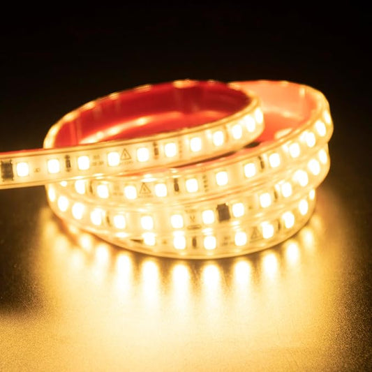 LED Strip Light Outdoor Waterproof LED Light Strip 9.84 Foot Adhesive LED Tape Lights SMD 2835 Warm White 3000K for Bedroom Kitchen Under Cabinet Lighting(Warm White, 9.84ft)