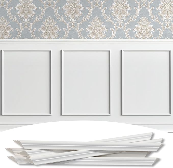 3-Frame 16" x 24" Premade Accent Wall Molding Kit, Ready-to-Assemble Wainscoting Panels, Pre-Cut Chair Rail Moulding Trim Picture Frame for Home Décor