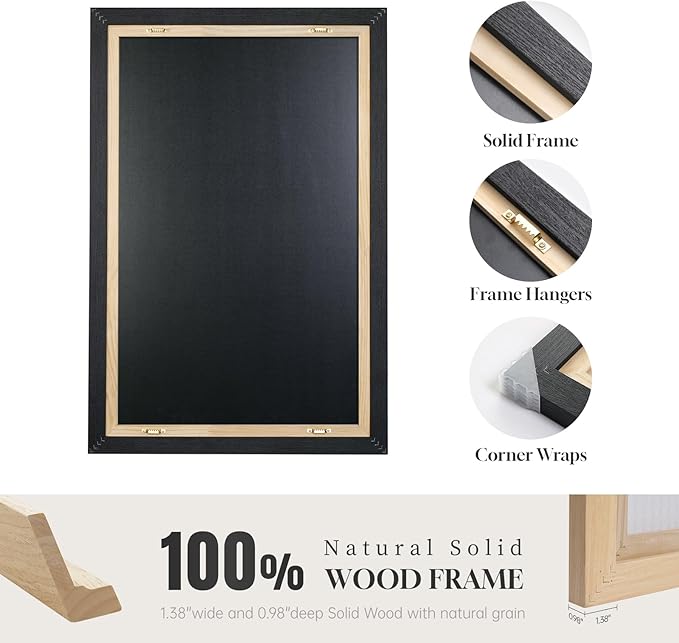 3D Textured Framed Black and White Abstract Wall Art for Living Room, 4 Piece Modern Artwork for Walls, Black White Minimalist Wall Paintings for Hallway Office Wall Decor