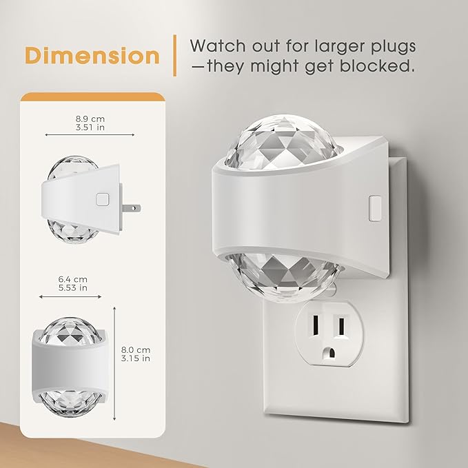 Night Lights Plug into Wall, Star Projector for Bedroom, Night Light Projector for Kids, 9-Color RGB Galaxy Nightlight with Dusk to Dawn Sensor for Bathroom, Home Gaming Room Decor Gifts，2 Pack