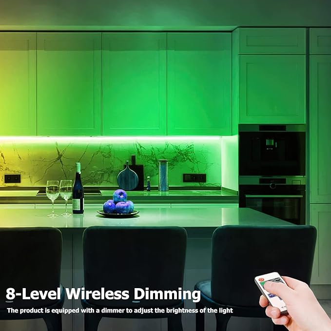 Neon Rope Lights, 16.4ft Rope Lights with Dimmable Remote and Adapter, Waterproof Flexible Smart Led Strip Lights for Bedroom, Super Bright, DIY Neon Sign, Indoors Outdoors Wall Decor, Green