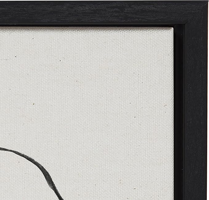 Kate and Laurel Sylvie Modern Circles and Going in Circles Framed Linen Textured Canvas Wall Art Set by Teju Reval of SnazzyHues, 2 Piece 23x33 Black, Decorative Abstract Art Prints for Wall