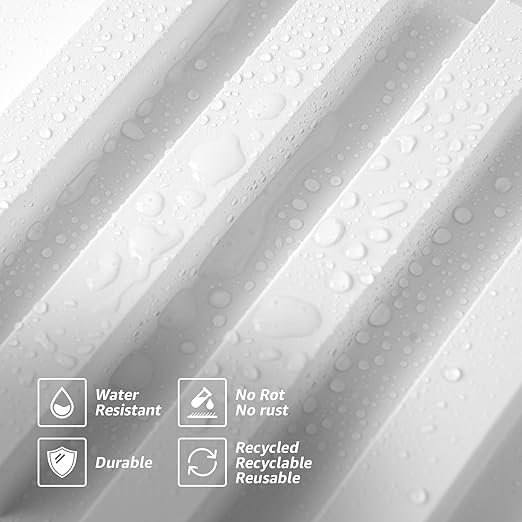 Art3d 8-Pack 96 x 6in. WPC Acoustic Slat Wall Panel for Modern Interior Decor, TV Background, Living Room, Matte White