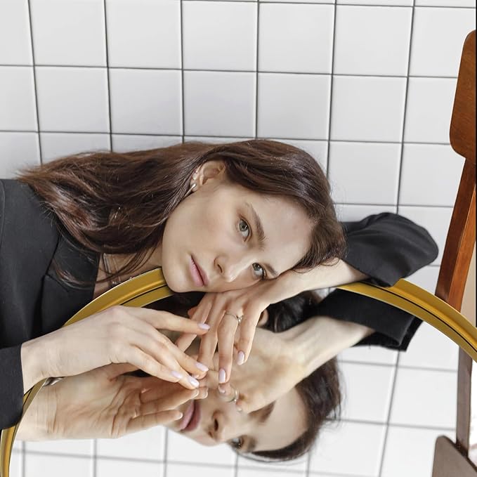 48 Inch Round Bathroom Mirror - Wall Mounted Circle Mirror with Metal Frame, Modern Mirror Suitable for Bathroom, Vanity, Entryway, Living Room, Wall Decor,Gold