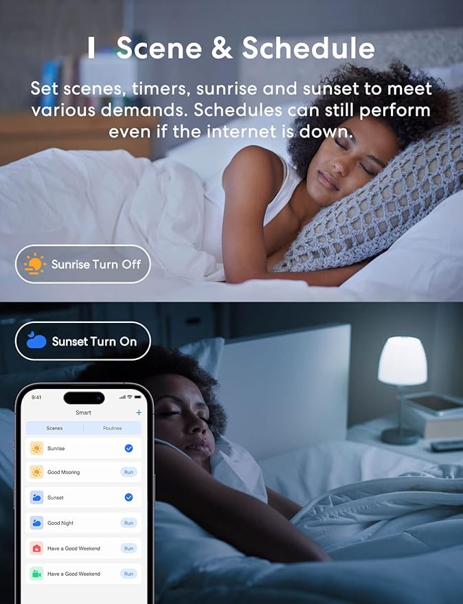 meross Smart LED Light Bulb, Smart WiFi LED Bulbs Compatible with Apple HomeKit, Siri, Alexa, Google Home & SmartThings, Dimmable E26 Multicolor 2700K-6500K RGBWW, 810 Lumens 60W Equivalent, 2 Pack