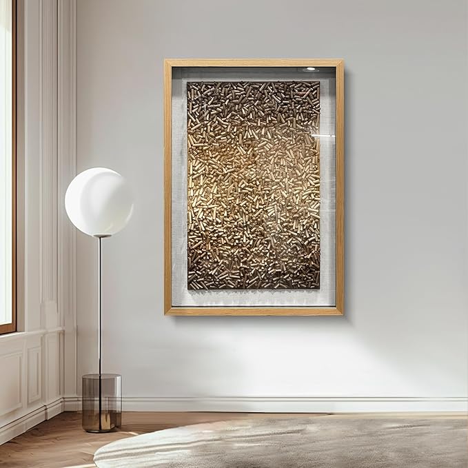 BrightA Creative Polymer Strip Collage And Superimposition Paintings With Natural Tones Add Artistic Layers To The Space 27.5"x39.4"