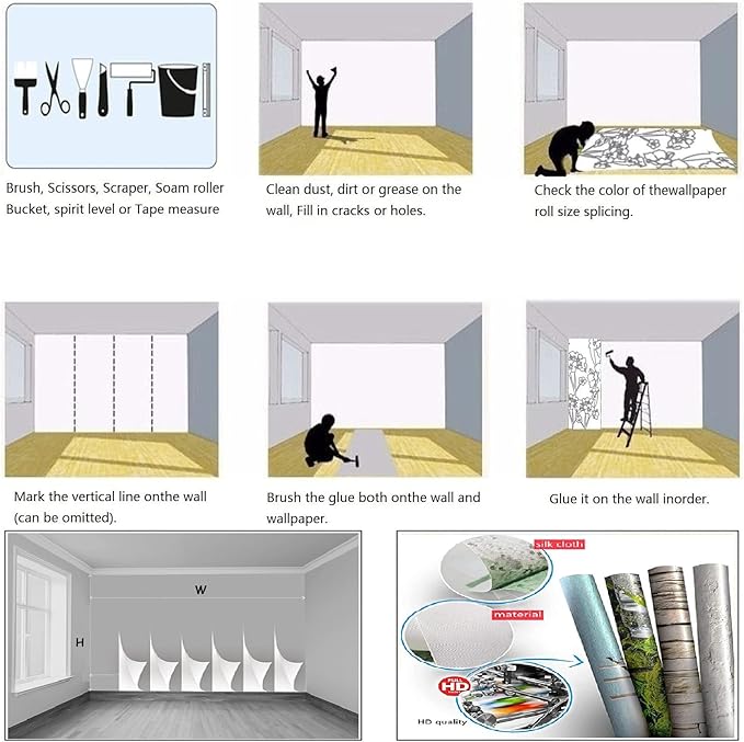 Blue Sky Sea Wall Murals, Coconut Trees Mural Wallpaper, Green Mountains Wall Decor, White Clouds Mural for Bedroom, Island Scenery Wallpaper for Living Room 165"（W） x 102"（H）