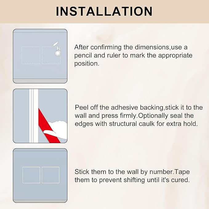 2 Set of 20" x 20" Pre-Cut Accent Wall Molding Trim Kit, Peel and Stick Premade Wainscoting Panels for Interior Decoration, Ready to Assemble Chair Rail Moulding