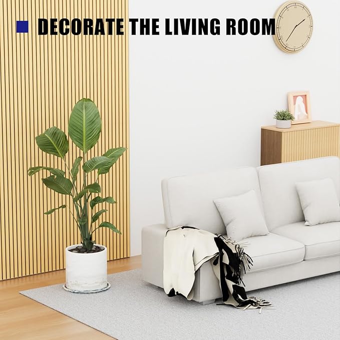2 PCS Wooden slats Sound-Absorbing Panels, 3D Groove Wood Grain Sound Absorbing Panels, Stylish Decoration, Significant Noise Reduction Effect, Suitable for Walls and Ceilings (White Elm)