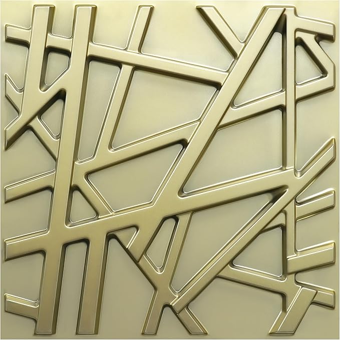 33 Pack 3D Wall Panels for Interior Wall Decor, 12''x12'' Champaign Gold Accent Textured Wall Panels, Wall Covering Panles for Living Room, Gaming Room, TV Background, Cover 32 Sq.Ft