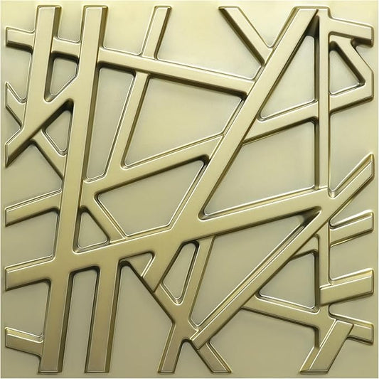 33 Pack 3D Wall Panels for Interior Wall Decor, 12''x12'' Champaign Gold Accent Textured Wall Panels, Wall Covering Panles for Living Room, Gaming Room, TV Background, Cover 32 Sq.Ft