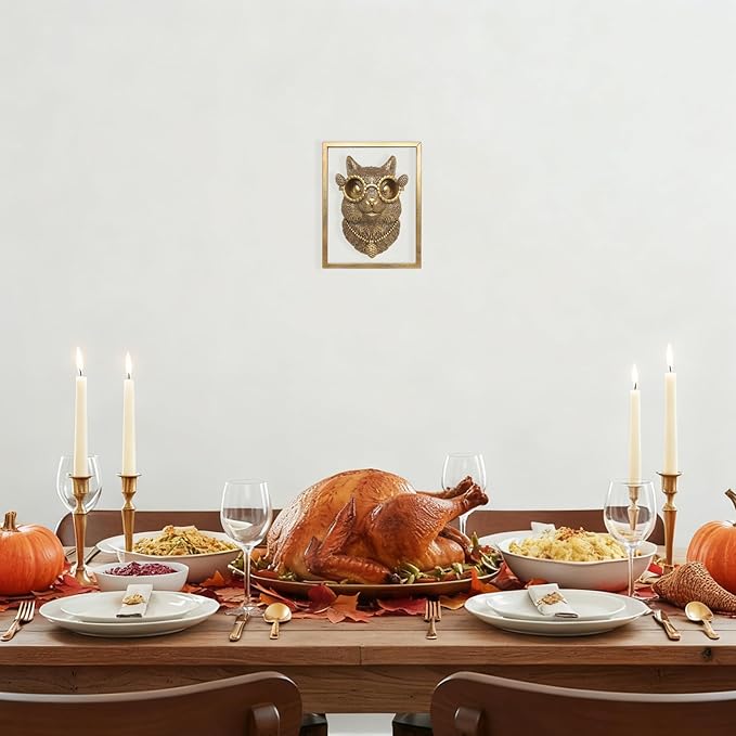 Animal Heads Wall Decor (Includes Metal Frame) Resin Animals Sculptures Head Wall Hanging Decoration Gold vintage Wall Sculpture for Living Room Bedroom Office(Squirrel)